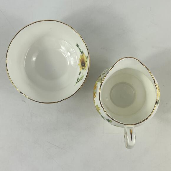 Paragon Brown Eyed Susan Creamer & Sugar Bowl Set Fine Bone China England Floral - Picture 5 of 16